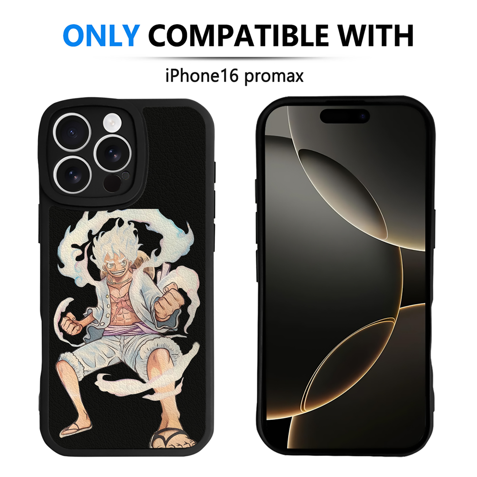（画像用） ワンピース モンキー・D・ルフィ ONE PIECE Monkey D. Luffy 【iPhone 16シリーズ対応】シリコンスマホケース（レザー調） 材質：シリコン